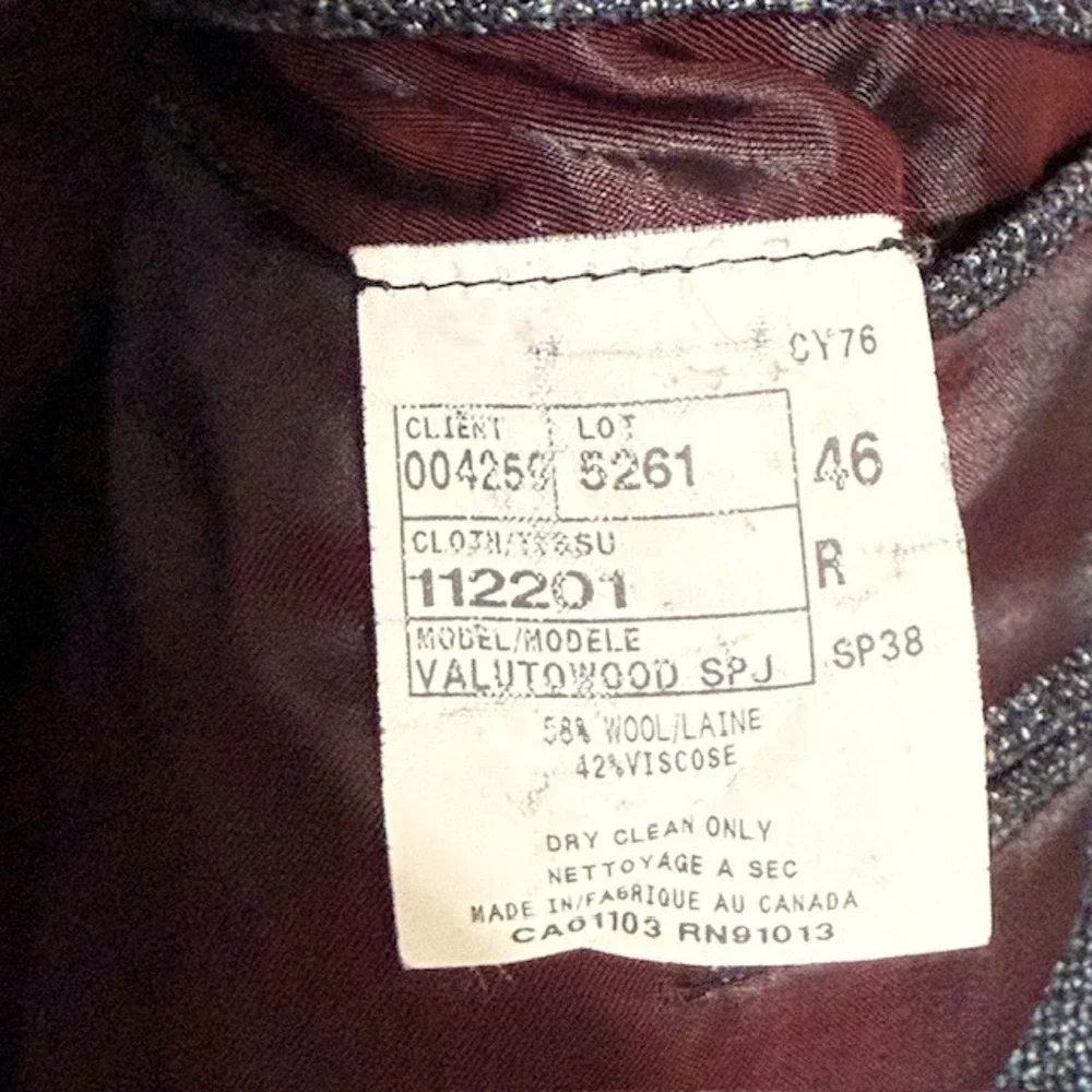 Jack Victor Wool Blend Sport Coat Blazer Italian Fabric Two Button 46R Blokecore